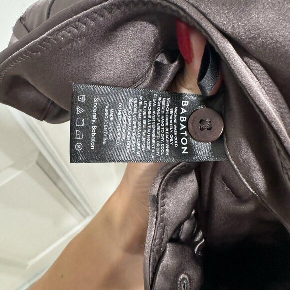 Babaton Pants Womens 2 High Rise Refined Cargo‎ Satin Coffee Brown - Picture 11 of 12